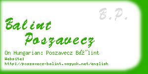 balint poszavecz business card